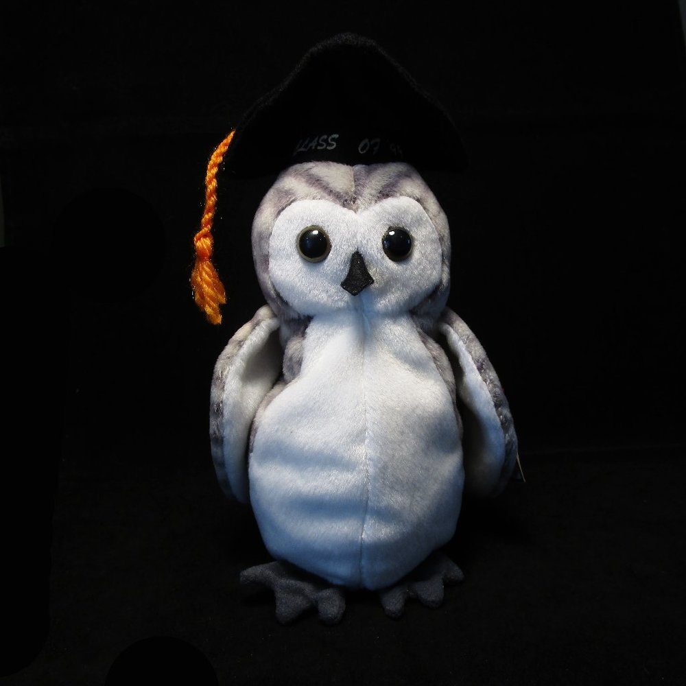 Vintage TY Beanie Baby Wiser The Graduation Owl